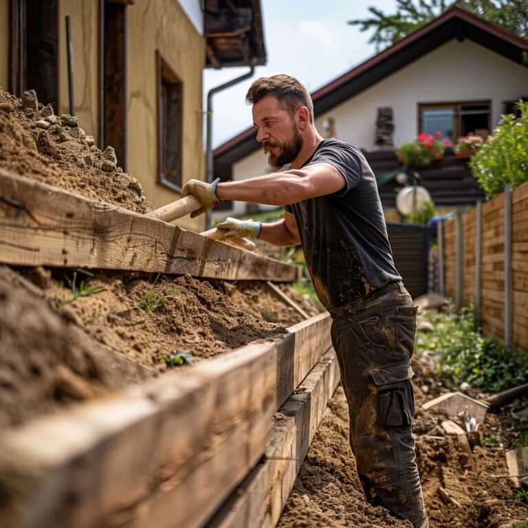 Zpevnění svahu doma na zahradě